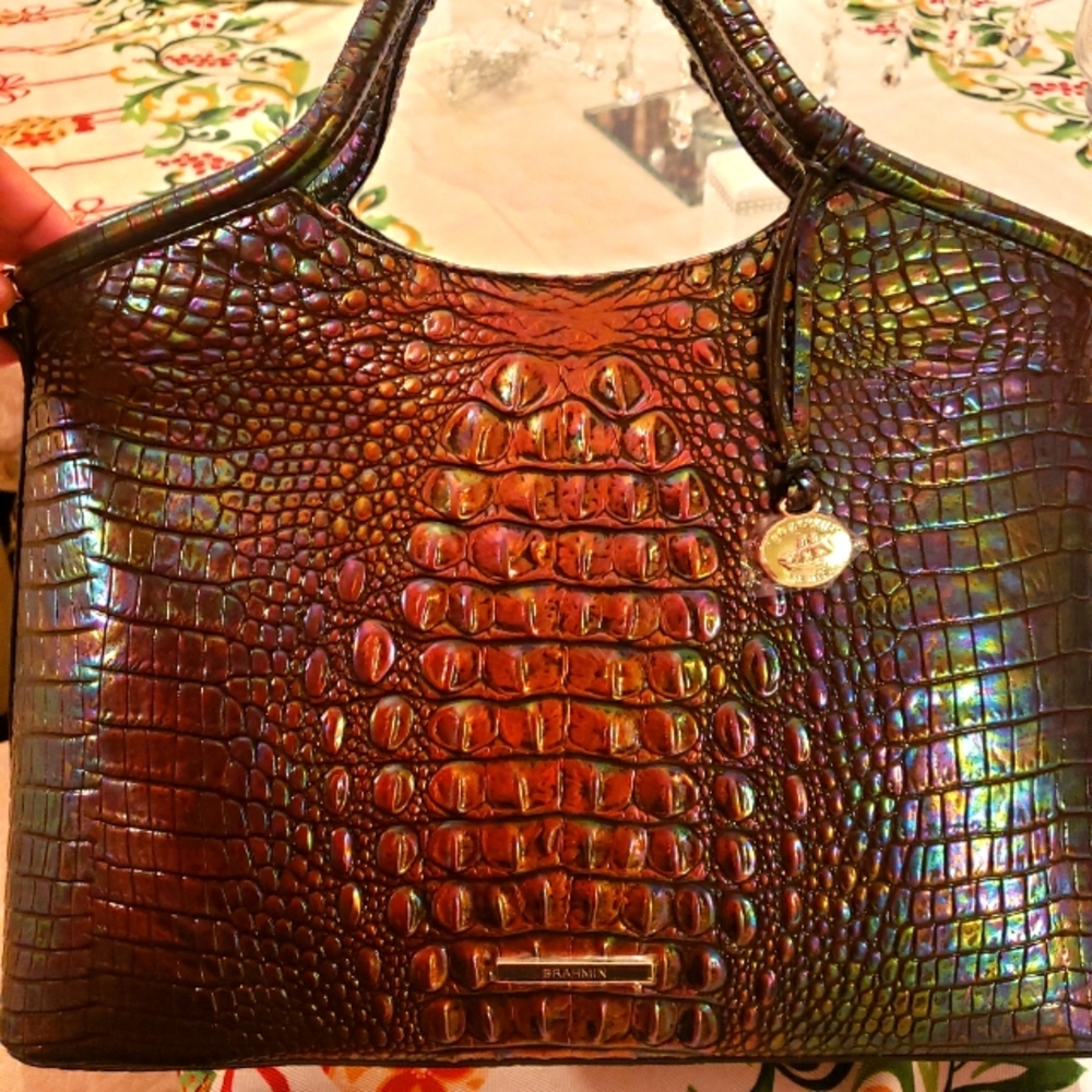 Brahmin Black Pearl Elaine Handbag